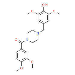 ChemSpider 2D Image | (3,4-Dimethoxyphenyl)[4-(4-hydroxy-3,5-dimethoxybenzyl)-1-piperazinyl]methanone | C22H28N2O6