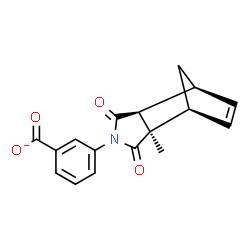 ChemSpider 2D Image | 3-[(1S,2R,6S,7S)-2-Methyl-3,5-dioxo-4-azatricyclo[5.2.1.0~2,6~]dec-8-en-4-yl]benzoate | C17H14NO4