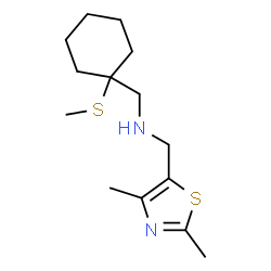 ChemSpider 2D Image | 1-(2,4-Dimethyl-1,3-thiazol-5-yl)-N-{[1-(methylsulfanyl)cyclohexyl]methyl}methanamine | C14H24N2S2