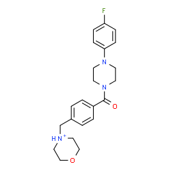 ChemSpider 2D Image | 4-(4-{[4-(4-Fluorophenyl)-1-piperazinyl]carbonyl}benzyl)morpholin-4-ium | C22H27FN3O2