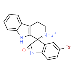 ChemSpider 2D Image | (1S)-5'-Bromo-2'-oxo-1',2,2',3,4,9-hexahydrospiro[beta-carbolin-2-ium-1,3'-indole] | C18H15BrN3O