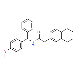 ChemSpider 2D Image | N-[(S)-(4-Methoxyphenyl)(phenyl)methyl]-2-(5,6,7,8-tetrahydro-2-naphthalenyl)acetamide | C26H27NO2