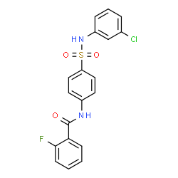 ChemSpider 2D Image | N-{4-[(3-Chlorophenyl)sulfamoyl]phenyl}-2-fluorobenzamide | C19H14ClFN2O3S