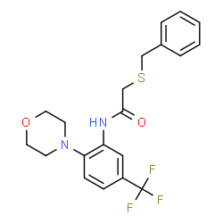 ChemSpider 2D Image | 2-(Benzylsulfanyl)-N-[2-(4-morpholinyl)-5-(trifluoromethyl)phenyl]acetamide | C20H21F3N2O2S