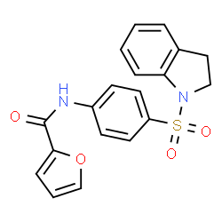 ChemSpider 2D Image | N-[4-(2,3-Dihydro-1H-indol-1-ylsulfonyl)phenyl]-2-furamide | C19H16N2O4S