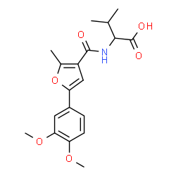 ChemSpider 2D Image | N-[5-(3,4-Dimethoxyphenyl)-2-methyl-3-furoyl]valine | C19H23NO6