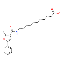 ChemSpider 2D Image | 11-[(2-Methyl-5-phenyl-3-furoyl)amino]undecanoate | C23H30NO4
