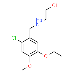 ChemSpider 2D Image | N-(2-Chloro-5-ethoxy-4-methoxybenzyl)-2-hydroxyethanaminium | C12H19ClNO3