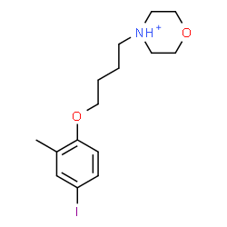 ChemSpider 2D Image | 4-[4-(4-Iodo-2-methylphenoxy)butyl]morpholin-4-ium | C15H23INO2