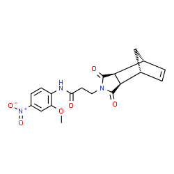 ChemSpider 2D Image | 3-[(1R,2R,6S,7R)-3,5-Dioxo-4-azatricyclo[5.2.1.0~2,6~]dec-8-en-4-yl]-N-(2-methoxy-4-nitrophenyl)propanamide | C19H19N3O6