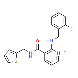 ChemSpider 2D Image | 2-[(2-Chlorobenzyl)amino]-3-[(2-thienylmethyl)carbamoyl]pyridinium | C18H17ClN3OS