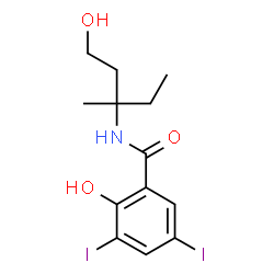 ChemSpider 2D Image | 2-Hydroxy-N-(1-hydroxy-3-methyl-3-pentanyl)-3,5-diiodobenzamide | C13H17I2NO3