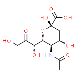 ChemSpider 2D Image | (6R)-5-Acetamido-3,5-dideoxy-6-[(1S)-1,3-dihydroxy-2-oxopropyl]-alpha-L-threo-hex-2-ulopyranosonic acid | C11H17NO9