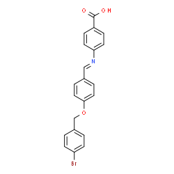 ChemSpider 2D Image | 4-[(E)-{4-[(4-Bromobenzyl)oxy]benzylidene}amino]benzoic acid | C21H16BrNO3