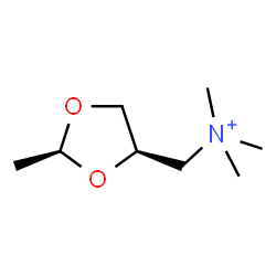 ChemSpider 2D Image | N,N,N-Trimethyl[(2S,4R)-2-methyl-1,3-dioxolan-4-yl]methanaminium | C8H18NO2