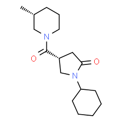 ChemSpider 2D Image | (4R)-1-Cyclohexyl-4-{[(3R)-3-methyl-1-piperidinyl]carbonyl}-2-pyrrolidinone | C17H28N2O2