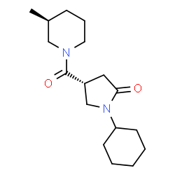 ChemSpider 2D Image | (4R)-1-Cyclohexyl-4-{[(3S)-3-methyl-1-piperidinyl]carbonyl}-2-pyrrolidinone | C17H28N2O2