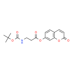 ChemSpider 2D Image | 2-Oxo-2H-chromen-7-yl N-(tert-butoxycarbonyl)-beta-alaninate | C17H19NO6