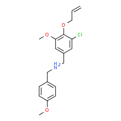 ChemSpider 2D Image | [4-(Allyloxy)-3-chloro-5-methoxyphenyl]-N-(4-methoxybenzyl)methanaminium | C19H23ClNO3