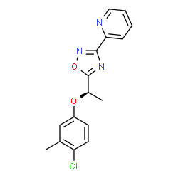 ChemSpider 2D Image | 2-{5-[(1R)-1-(4-Chloro-3-methylphenoxy)ethyl]-1,2,4-oxadiazol-3-yl}pyridine | C16H14ClN3O2