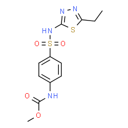 ChemSpider 2D Image | Methyl {4-[(5-ethyl-1,3,4-thiadiazol-2-yl)sulfamoyl]phenyl}carbamate | C12H14N4O4S2