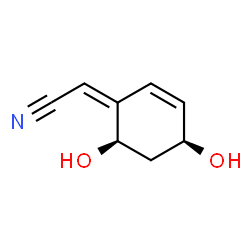 ChemSpider 2D Image | (2Z)-[(4S,6R)-4,6-Dihydroxy-2-cyclohexen-1-ylidene]acetonitrile | C8H9NO2