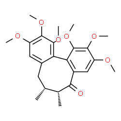 ChemSpider 2D Image | (6R,7R)-1,2,3,10,11,12-Hexamethoxy-6,7-dimethyl-7,8-dihydrodibenzo[a,c][8]annulen-5(6H)-one | C24H30O7