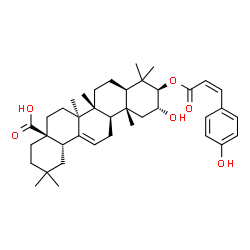 ChemSpider 2D Image | (2alpha,3beta)-2-Hydroxy-3-{[(2Z)-3-(4-hydroxyphenyl)-2-propenoyl]oxy}olean-12-en-28-oic acid | C39H54O6