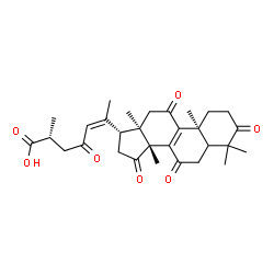 ChemSpider 2D Image | (5xi,20Z,25R)-3,7,11,15,23-Pentaoxolanosta-8,20(22)-dien-26-oic acid | C30H38O7