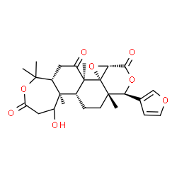 ChemSpider 2D Image | (5aR,5bR,7aS,8S,10aS,11aR,11bR,13aR)-8-(3-Furyl)-5-hydroxy-1,1,5a,7a,11b-pentamethyldecahydrooxireno[4,4a]isochromeno[6,5-g][2]benzoxepine-3,10,12(1H,4H,10aH)-trione | C26H32O8