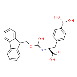 ChemSpider 2D Image | 4-Borono-N-[(9H-fluoren-9-ylmethoxy)carbonyl]-L-phenylalanine | C24H22BNO6