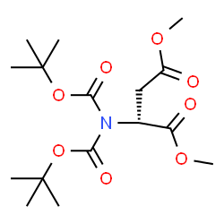 ChemSpider 2D Image | Dimethyl N,N-bis{[(2-methyl-2-propanyl)oxy]carbonyl}-D-aspartate | C16H27NO8