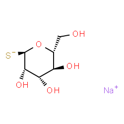 ChemSpider 2D Image | Sodium (2R,3S,4S,5S,6R)-3,4,5-trihydroxy-6-(hydroxymethyl)tetrahydro-2H-pyran-2-thiolate (non-preferred name) | C6H11NaO5S