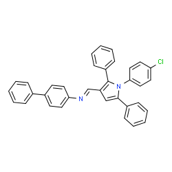ChemSpider 2D Image | (E)-N-(4-Biphenylyl)-1-[1-(4-chlorophenyl)-2,5-diphenyl-1H-pyrrol-3-yl]methanimine | C35H25ClN2