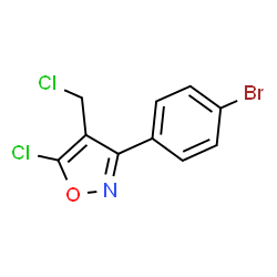 ChemSpider 2D Image | 3-(4-Bromophenyl)-5-chloro-4-(chloromethyl)-1,2-oxazole | C10H6BrCl2NO