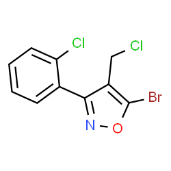 ChemSpider 2D Image | 5-Bromo-4-(chloromethyl)-3-(2-chlorophenyl)-1,2-oxazole | C10H6BrCl2NO