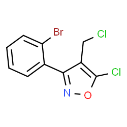 ChemSpider 2D Image | 3-(2-Bromophenyl)-5-chloro-4-(chloromethyl)-1,2-oxazole | C10H6BrCl2NO