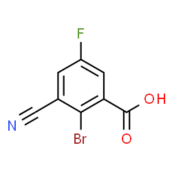 ChemSpider 2D Image | 2-Bromo-3-cyano-5-fluorobenzoic acid | C8H3BrFNO2