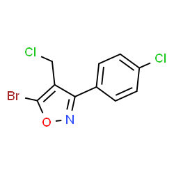 ChemSpider 2D Image | 5-Bromo-4-(chloromethyl)-3-(4-chlorophenyl)-1,2-oxazole | C10H6BrCl2NO