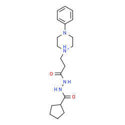 ChemSpider 2D Image | 1-{3-[2-(Cyclopentylcarbonyl)hydrazino]-3-oxopropyl}-4-phenylpiperazin-1-ium | C19H29N4O2
