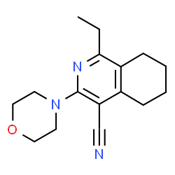 ChemSpider 2D Image | 1-Ethyl-3-(4-morpholinyl)-5,6,7,8-tetrahydro-4-isoquinolinecarbonitrile | C16H21N3O