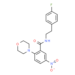 ChemSpider 2D Image | N-[2-(4-Fluorophenyl)ethyl]-2-(4-morpholinyl)-5-nitrobenzamide | C19H20FN3O4