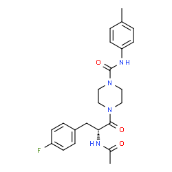 ChemSpider 2D Image | 4-(N-Acetyl-4-fluoro-D-phenylalanyl)-N-(4-methylphenyl)-1-piperazinecarboxamide | C23H27FN4O3