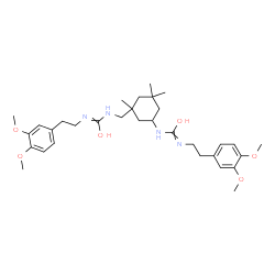 ChemSpider 2D Image | N'-[2-(3,4-Dimethoxyphenyl)ethyl]-N-[3-({[{[2-(3,4-dimethoxyphenyl)ethyl]imino}(hydroxy)methyl]amino}methyl)-3,5,5-trimethylcyclohexyl]carbamimidic acid | C32H48N4O6