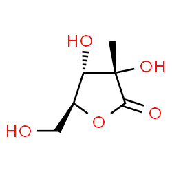 ChemSpider 2D Image | (3S,4S,5S)-3,4-Dihydroxy-5-(hydroxymethyl)-3-methyldihydro-2(3H)-furanone (non-preferred name) | C6H10O5