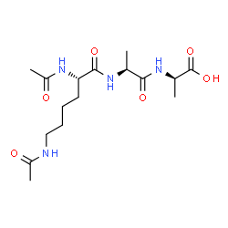 ChemSpider 2D Image | N~2~,N~6~-Diacetyl-L-lysyl-L-alanyl-D-alanine | C16H28N4O6