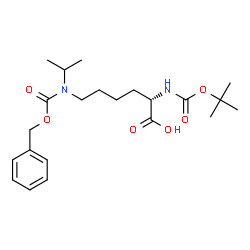 ChemSpider 2D Image | N~6~-[(Benzyloxy)carbonyl]-N~6~-isopropyl-N~2~-{[(2-methyl-2-propanyl)oxy]carbonyl}-L-lysine | C22H34N2O6