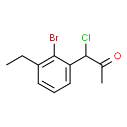 ChemSpider 2D Image | 1-(2-Bromo-3-ethylphenyl)-1-chloroacetone | C11H12BrClO