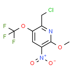 ChemSpider 2D Image | 2-(Chloromethyl)-6-methoxy-5-nitro-3-(trifluoromethoxy)pyridine | C8H6ClF3N2O4