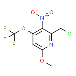 ChemSpider 2D Image | 2-(Chloromethyl)-6-methoxy-3-nitro-4-(trifluoromethoxy)pyridine | C8H6ClF3N2O4